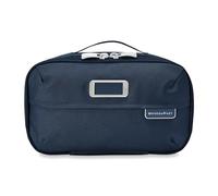 Briggs & Riley Wash Bag - Travel Bags for Women & Men, Organiser for Travel, Dopp Kit for Bathroom Accessories, Makeup, & Skincare, Navy, Expandable Essentials Toiletry Kit, Expandable