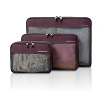 Briggs & Riley Compression Packing Cube Set - Bag Organizer for Check In Suitcase & Luggage, For Women & Men, Pack Accessories for Vacation - 3-Piece, Plum