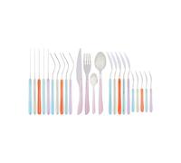 Premier Housewares Bright 24Pc Multi Pastel Coloured Cutlery | Vibrant Cutlery set For Kitchen | Stainless Steel Knives And Fork Set For Breakfast | Ergonomic Cutlery Set For Lunch