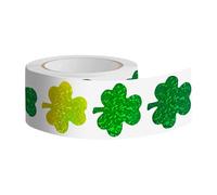 Bright 4-Leaves Grass Seal Sticker 3.8cm 500Pcs / Roll Product Sealing Sticker Reflective for Retail Packaging Multipurpose Labels