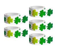 Bright 4-Leaves Grass Seal Sticker 3.8cm 500Pcs / Roll Product Sealing Sticker Reflective for Retail Packaging Multipurpose Labels