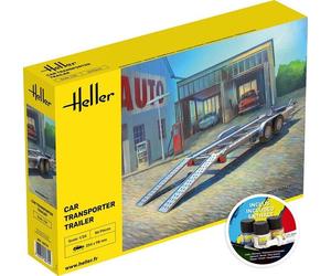 Bright 56774 - 1/24 Starter Kit Car Transporter Trailer - New