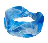 Bright Abstract Blue Flower Floral Pattern Wide Headbands for Women, Yoga Workout Head Bands Wide Elastic Hair Bands for Washing Face Makeup