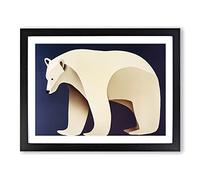 Bright Abstract Polar Bear BLK Framed Print | A4 Black Framed Wall Art | Ready to Hang | Abstract Animal Picture | Living Room Bedroom Lounge Office