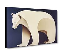 Bright Abstract Polar Bear Canvas Wall Art Print 30x20 Inch | Ready to Hang, Gallery Wrapped, Fade-Resistant Inks, Securely Packaged, UK Made