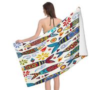 Bright and Amazing Portugal Pattern of Ornamental Sardines and Graphic Elements Ultra Soft Bath Towel Lightweight Beach Towels Travel Camping Bath Towels for Bathroom,Pool,Spa and Gym 52x32