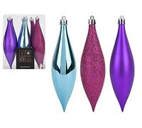 Bright and Colourful Christmas Tree Decorations Modern Brights in Purple Pink and Blue Tinsel and Bauble Packs Choose Your Favourite (Pack of 6 Drop Baubles)
