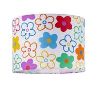 Bright and Colourful Fabric Lamp Shade with Retro Inspired Floral Decor | Perfect for Childrens Bedrooms Nurseries Playrooms or Creative Spaces by Happy Homewares