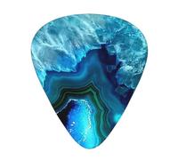 Bright Aqua Blue 12-Pack Guitar Picks Set – Unique Single-Sided Printed Picks With Abs Material For Acoustic, Electric Guitars & Ukuleles