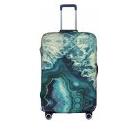 Bright Aqua Blue print Luggage Protective Covers Luggage Sleeves Luggage Decorative Covers, Zip Luggage Covers, White, S