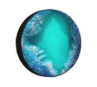 Bright Aqua Blue Teal Spare Tire Cover Lightweight Wheel Protectors Dustproof Car Wheel Accessories For Rv Truck Trailer 16inch