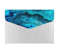 Bright Aqua Blue Turquoise File Folders with Letter Size Expanding File Organizer with 6 Pockets, Portable Document Paper Bill Receipt Organizer Manilla Folder for Office