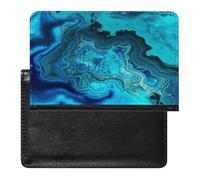 Bright Aqua Blue Turquoise Passport Holder Vaccine Card Holder Travel Document Organizer Credit Card Organizer for Women/Men