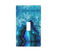 Bright Aqua Blue Turquoise Print Decorative 1-Gang Wall Plate,Standard Size Unbreakable Polycarbonate Switch & Outlet Cover