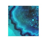 Bright Aqua Blue Turquoise Printed Square Jigsaw Puzzle 12.8x12.8 CM, Puzzle Challenging Game for Adults Gifts, Family Fun Decorative Wall Decor
