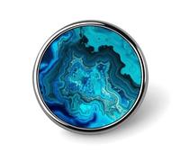 Bright Aqua Blue Turquoise Round Badge 25mm/1 Inch Metal Buttons Round Badge Pin Button Parts Classic Pin Holders Buttons for Shirts Clothes Individualistic Brooch