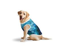 Bright Aqua Blueprint Large Pets Vest Breathable Sleeveless Tank Top Apparel Cozy Lightweight T-Shirt