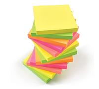Bright Assorted Coloured Removable Self-Stick Sticky Notes 76x76mm