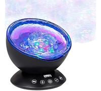 Bright Autism Calming Sensory Sea Lamp - Night Light Projector for Kids, 7 Light Modes, Color Changing Music Player, Nature Relaxation Sounds