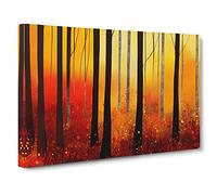 Bright Autumn Forest Canvas Print | Gallery Wrapped 30mm Frame Wall Art | 30x20 inches | Ready to Hang | Contemporary Landscape Picture | Living Room Bedroom Lounge Office