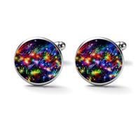 Bright Beautiful Colorful Art Alloy Cufflinks for Men 17mm 20mm Shirt Cuff Links for Wedding Business Formal Dress Father's Day Birthday Gift for Him