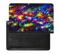 Bright Beautiful Colorful Art Passport Holder, PU Leather Passport Cover with Card Slots RFID Blocking Slim Passport Wallet Personalized Passport Protector Travel Accessories for Men Women