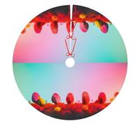 Bright Beautiful Colorful Art Print Christmas Tree Skirt, Winter Xmas Tree Mat Decorations For Home Party Holiday Decorations