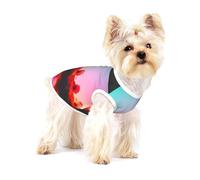 Bright Beautiful Colorful Art print Tshirts for Small Dogs Dog's Fashion Shirt Breathable Sleeveless Shirts for Small Dogs