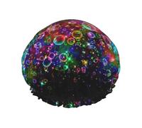 Bright Beautiful Colorful Art Shower Caps Women Men Reusable Waterproof Non-Slip Quick-Dry Hair Large Cap Long Short Hair