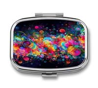 Bright Beautiful Colorful Art Travel Pill Organizer Portable Daily Waterproof Pill Case Small Medicine Storage Container for Vitamins Fish Oil Cod Liver Oil Earplug Storage