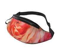 Bright Beautiful Rose Printed Waist Bag with Headphone Jack, Personalized Bumbags Fanny Packs Unisex Running Hiking Crossbody Bags for Men Women