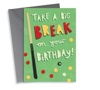 Bright Birthday Card - for a Pool lover - Big Break - Pun