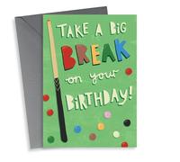 Bright Birthday Card - for a Snooker lover - Big Break - Pun