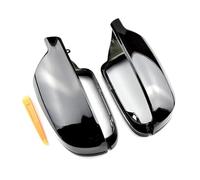 Bright Black Full Replacement With Clips Car Door Side Mirrors Caps Rearview Mirror Cover, Fits for, A4 A5 B8 A3 8P A6 C6 Q3 Wing Mirrors Replacement Parts Rearview Mirror Cap(Black CARBON LOOK-B