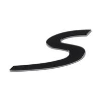 Bright Black S Logo Rear Trunk Boot Lid Hatch Tailgate Badge Emblem Compatible with Porsche 911 991 992 718 Cayenne Panamera Macan Boxster Turbo Taycan 2013 to 2025