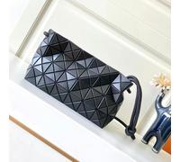 (Bright black (with logo), 24*8*16.5) Japanese 2023 New Tofu Bag Geometric Rhombus Drawing Bag For A Lifetime Fashion, Simple Shoulder Oblique Cross -Handed Women's Bag