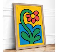 Bright Bloom Modern Framed Wall Art Print A3 (42×29.7cm) Oak, Wall Decor for Living Room, Bedroom, Office & Home, Ready to Hang, Art Gift