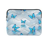 Bright Blue Butterflies Computer Bags for Laptops, Protective Padded 15 Inch Laptop Case for Women