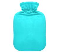 Bright Blue Teal Hot Water Bottle with Cover for Pain Relief Feet Warmer for Adults, 2L