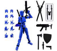 (Bright Blue) Titan 13 Action Figures T13 Figure 3D Printed Multi-Jointed Movable Lucky