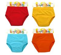 Bright Bots Potty Training Pants with Absorbent and Water Resistant Layer. Bright Pull On Washable Cotton Pants for Toddlers 4 Pack