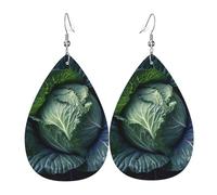 Bright Cabbage Leather Earrings Dangle Drop for Women Lightweight Teardrop Dangle Earrings Jewelry Fashion Pendant and Valentine Birthday Party Gift