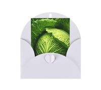 Bright Cabbage Print Adorable Blank Cards& Envelopes,Unique Designs Perfect for Festivals, Invitations