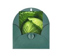 Bright Cabbage Print Adorable Blank Cards& Envelopes,Unique Designs Perfect for Festivals, Invitations