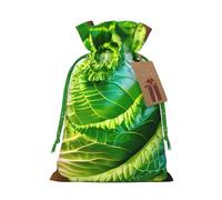 Bright Cabbage Print Christmas Drawstring Gift Bags Festive Present Sacks Xmas Birthday Party Favors