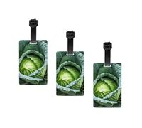 Bright Cabbage Print Fashion and Minimalist Luggage Label Suitcases Personalized Name Id Travel Identification Label with Adjustable Strap.