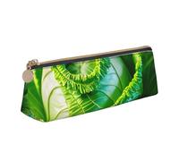 Bright Cabbage Print Leather Pencil Case Zipper Pencil Multifunctional Stationery Bags