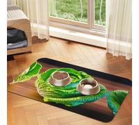 Bright Cabbage print Pet Food Mat Absorbent Non-Slip PU Leather Feeding Mat for Dogs Cats Pet Bowl Placemat