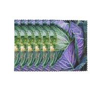 Bright Cabbage Print Placemats Set of 6, Heat Resistant Dining Place Mats, Washable Reusable Table Mats for Spring and Summer Decorations Home Kitchen Dining Party Restaurant