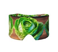 Bright Cabbage Print Sleep Eye and Ear Muffs Mask - Adjustable Yoga Travel Headband, Keep Warm Shading Comfortable Aid